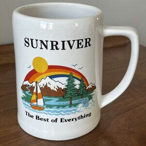 Vintage Sunriver Oregon Best of Everything Souvenir Mug Beer Stein Rainbow Papel